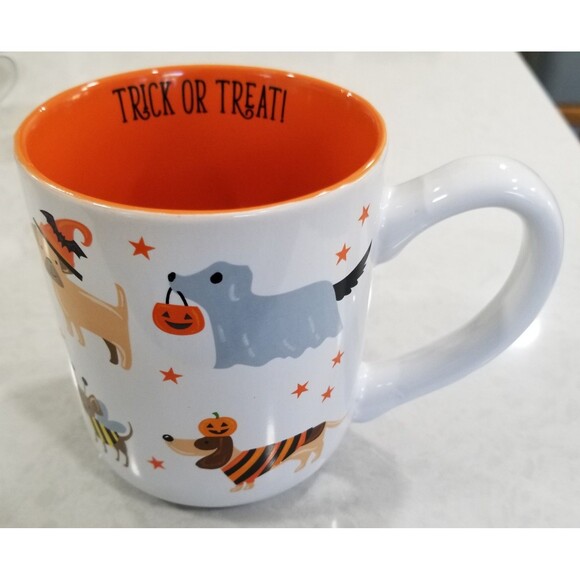 Trick or Treat Halloween Coffee Mug by Sheffield Home - Dogs in Costume - Picture 1 of 10
